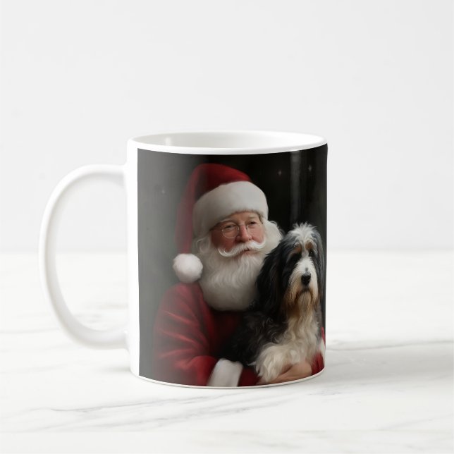Mug Bernedoodle avec Noël Festif du Père Noël (Gauche)