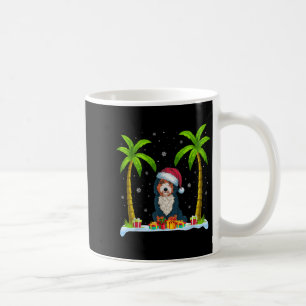 Mug Bernedoodle Chien Santa Hat Palm Tree Beach Noël P
