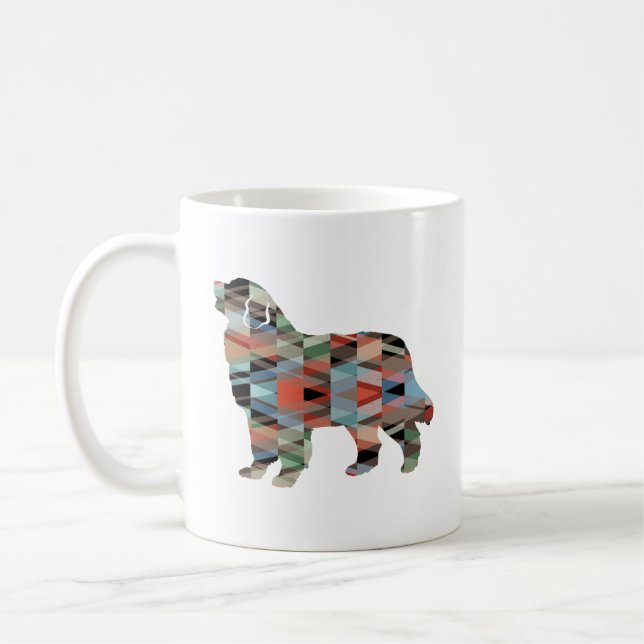 Mug Bernese Mountain Dog Geo Silhouette Plaid (Gauche)