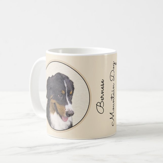 Mug Bernese Mountain Dog Painting - Original Dog Art (Devant gauche)