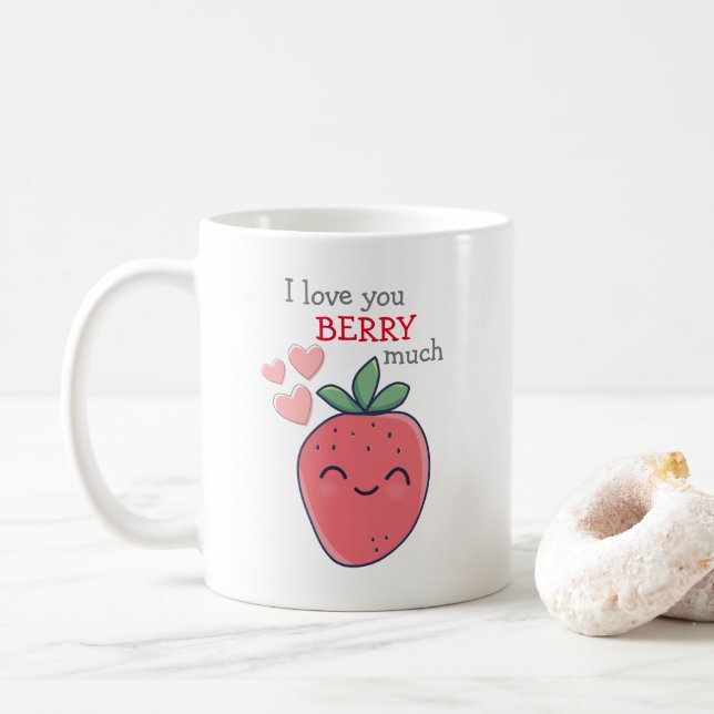 Mug Berry drôle Je t'aime (Avec donut)