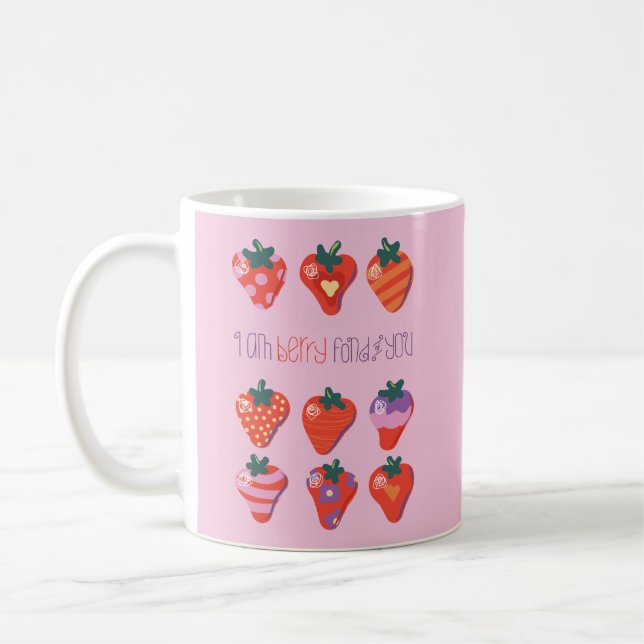 Mug Berry Fond of You Illustrated Strawberry (Gauche)