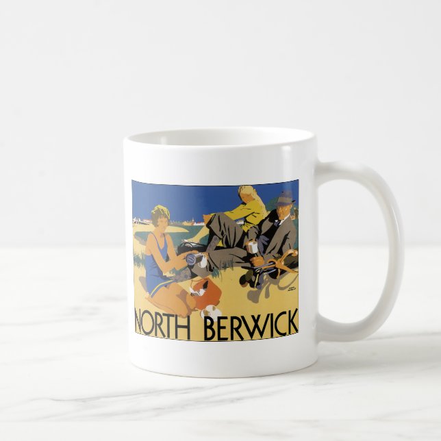 Mug Berwick, affiche vintage de voyage de l'Ecosse (Droite)