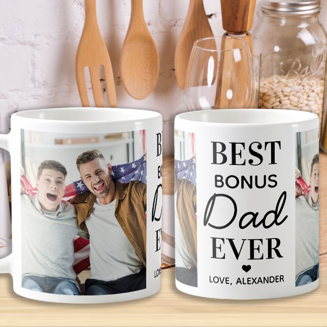 Mug Best BONUS DAD Ever Personnalisé 2 Fête des pères  (Créateur téléchargé)