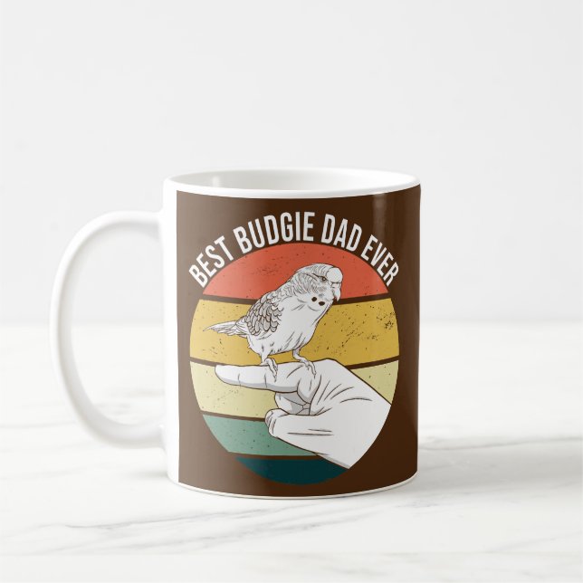 Mug Best Budgie Papa Jamais Parakeet Parrot Oiseau Pou (Gauche)