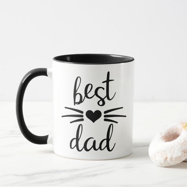 Mug Best Cat Papa Black (Avec donut)