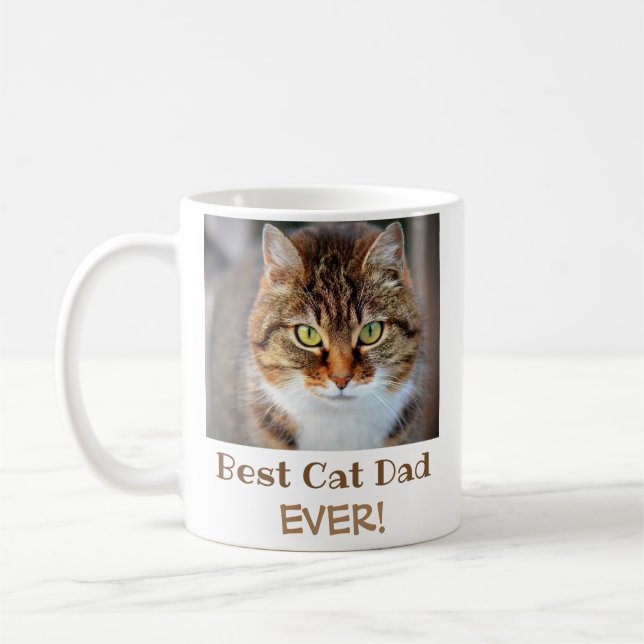 Mug Best Chat Papa Ever Photo pour animal de compagnie (Gauche)