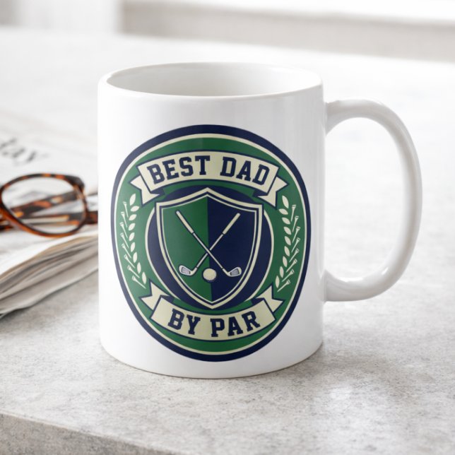 Mug Best Dad by Par Golf Ball Funny Golf Gift for Dad (Best Dad By Par mug for golf dads. Perfect for a good cup of coffee before heading to the greens. )