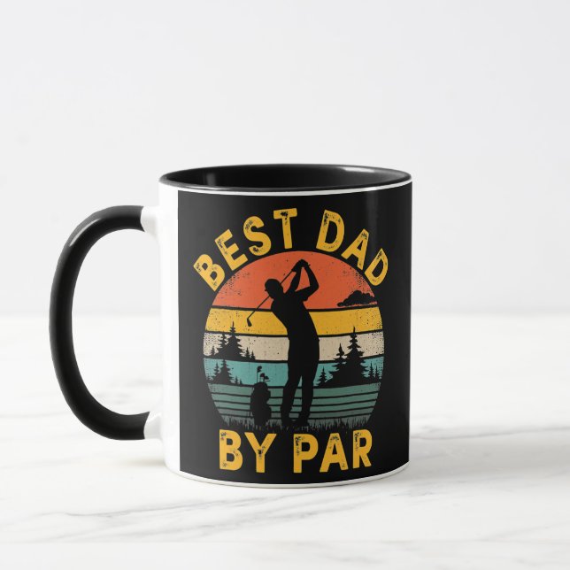 Mug Best Dad By Par Par Golfing Fête des pères Golf Lo (Gauche)