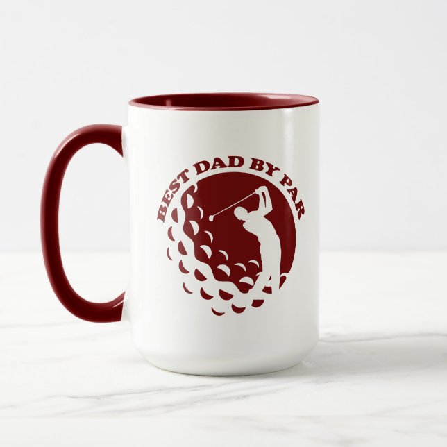Mug Best Dad By Par Par Modern Golf Golf (Gauche)