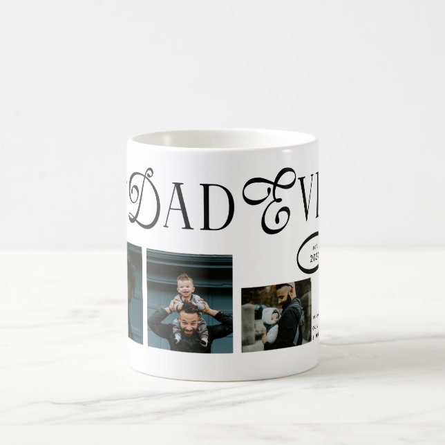 Mug  Best Dad Ever 3 Photo Modern Fathers Day Gifts (Centre)