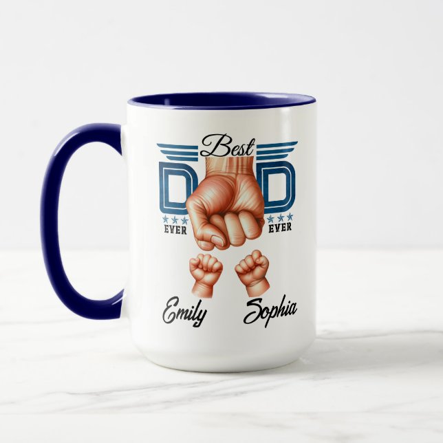 Mug Best Dad Ever Personalized | Custom Father’s Day (Gauche)