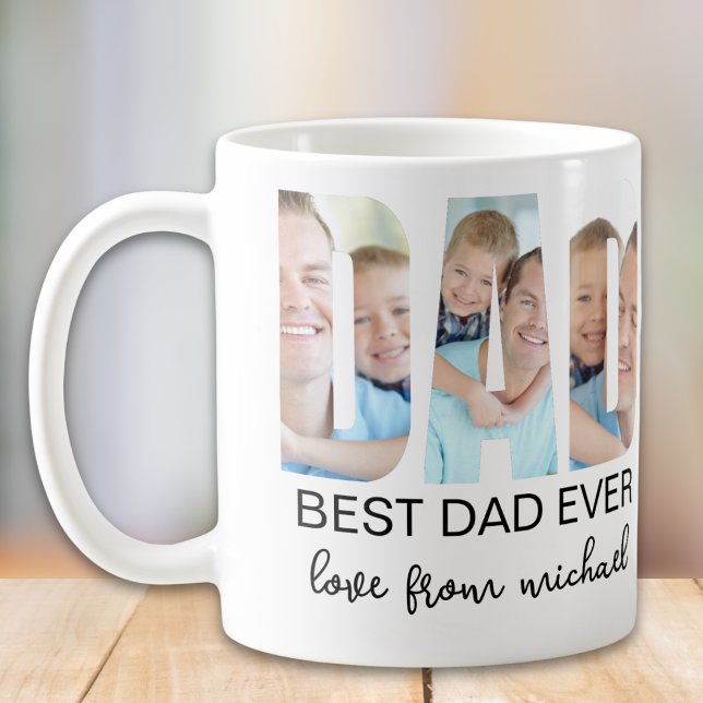 Mug Best Dad Ever Photo Letter (Créateur téléchargé)