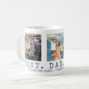Mug BEST DAD JAMAIS photo moderne Bleu personnalisé