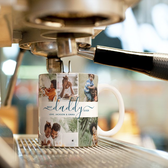 Mug Best Daddy Ever Custom Text Photo Collage Cadeau (Créateur téléchargé)