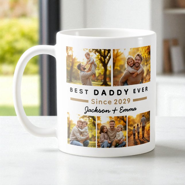 Mug Best Daddy Ever Fête des pères 5 Photo Collage (Créateur téléchargé)