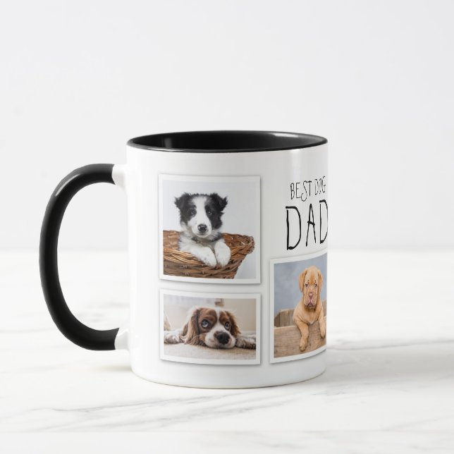 Mug Best Dog Dad Ever 6 photo collage (Gauche)