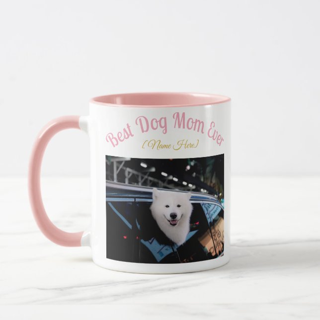 Mug - Best Dog Mom Ever Mug - Custom Photo & Name  (Gauche)