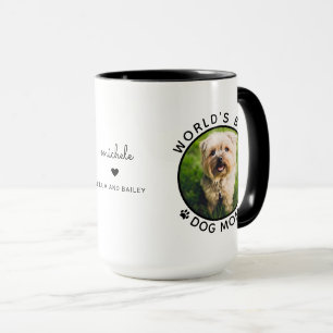 Mug Best Dog Mom Two Photo Typographie moderne