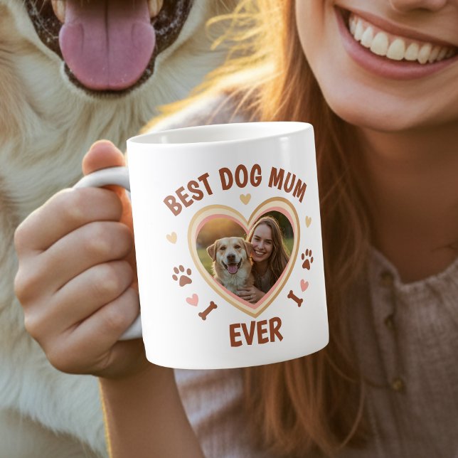 Mug Best Dog Mum Ever Photo Heart (Créateur téléchargé)