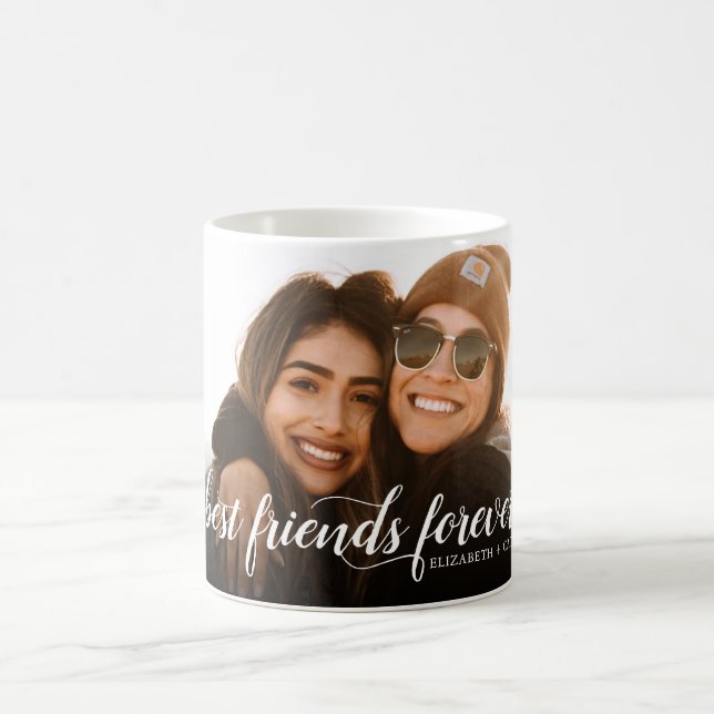 Mug Best Friends Forever Photo Élégant Script moderne (Centre)