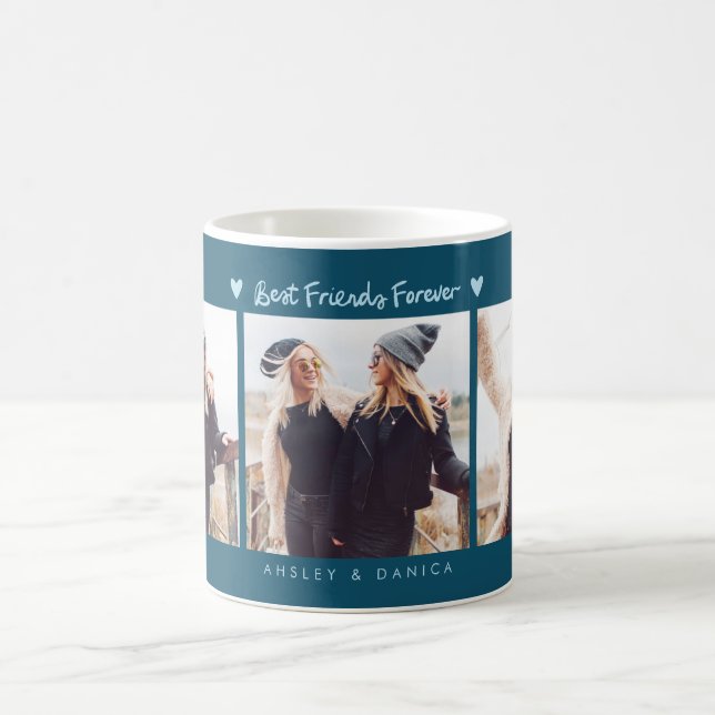 Mug Best Friends Forever Photo Multi Photo Teal (Centre)
