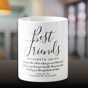 Mug Best Friends Modern Elegant Script Citation