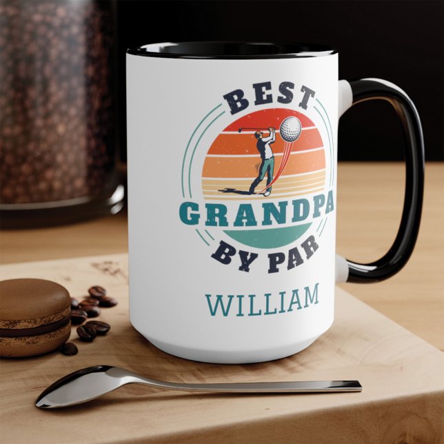 Mug Best Grandpa By Par Retro Golfing Personalized (Créateur téléchargé)