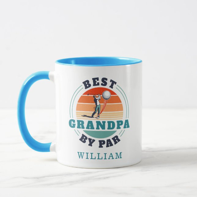 Mug Best Grandpa By Par Retro Golfing Personalized (Gauche)