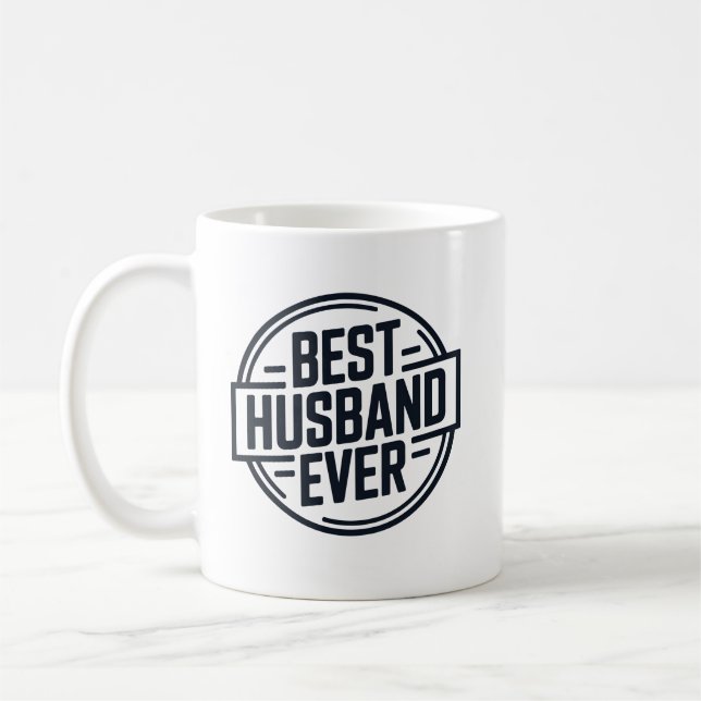 Mug Best Husband Ever Badge Design (Gauche)