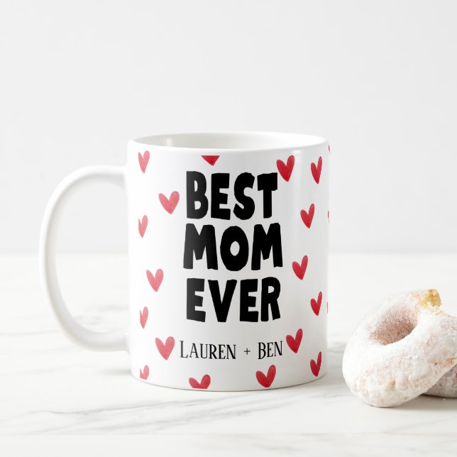 Mug Best Maman Ever Kids nomme la fête des mères (Avec donut)