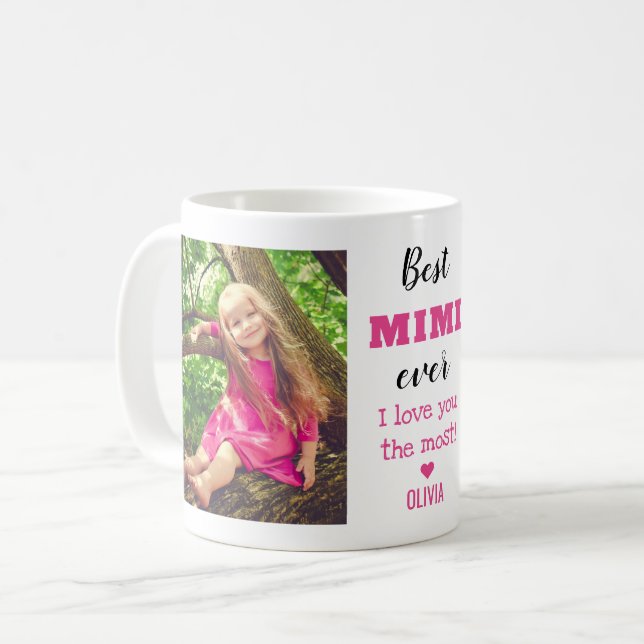 Mug Best Mimi Ever Love You Most Grandkid 2 Photo  (Devant gauche)