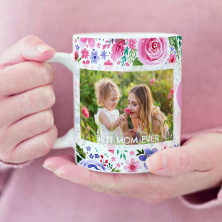 Mug Best Mom Ever 2 Photo Keepsaké Fête des mères
