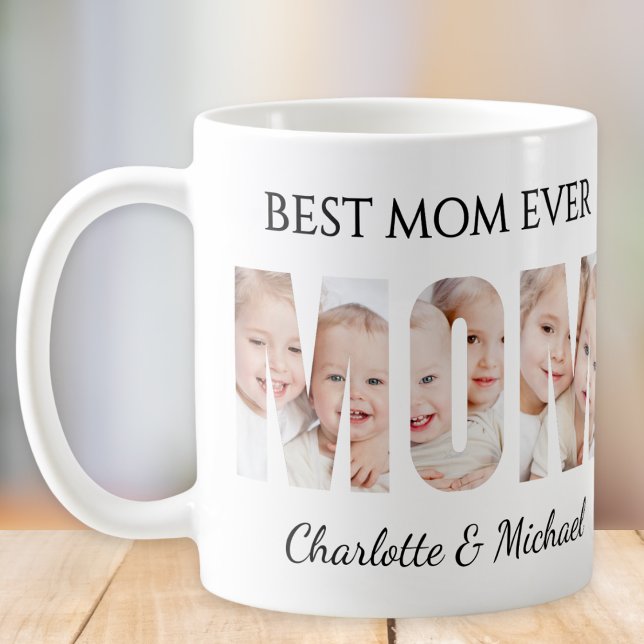 Mug Best Mom Ever 3 Photos Cutout Letters  (Créateur téléchargé)