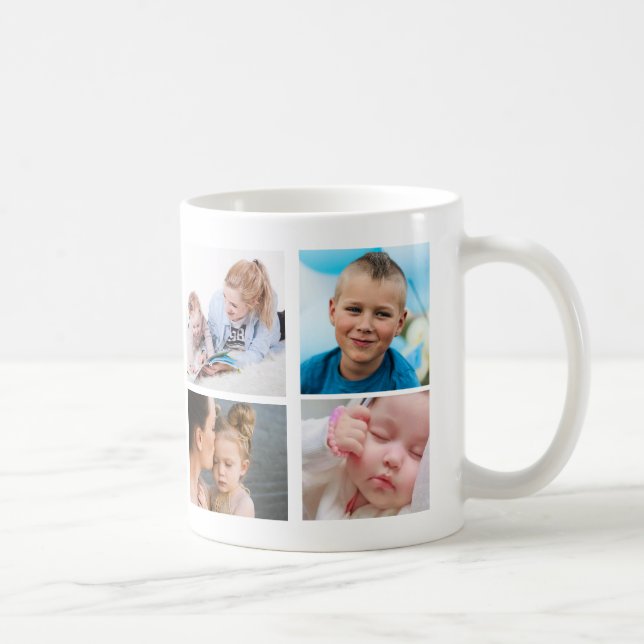 Mug Best Mom Ever 4 Photo Collage Personnaliser Photos (Droite)