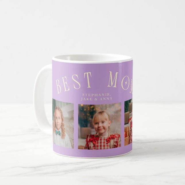 Mug Best Mom Ever 4-Photo Wisteria Mothers Day  (Devant gauche)