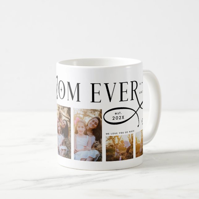 Mug Best Mom Ever 5 Photos Heart Mothers Day Gifts (Devant droit)