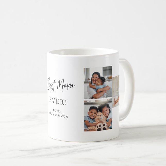 Mug Best Mom Ever Custom 6 Picture Gallery Multi Photo (Devant droit)