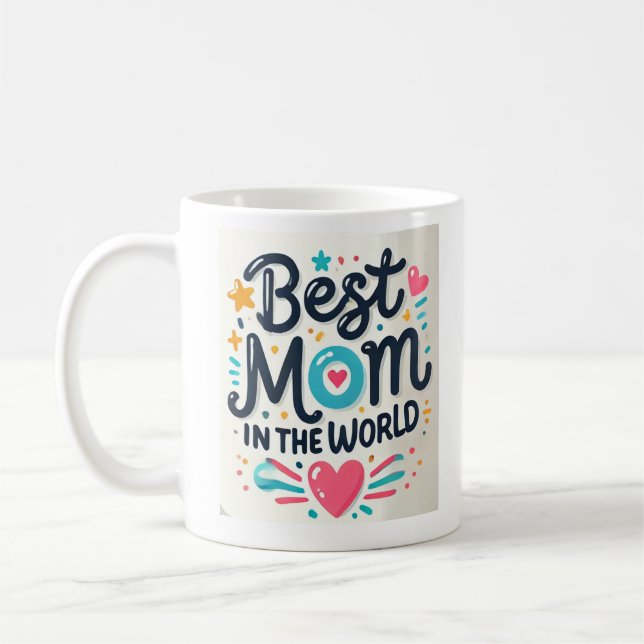 Mug Best Mom in the World – Taza con diseño divertido (Gauche)