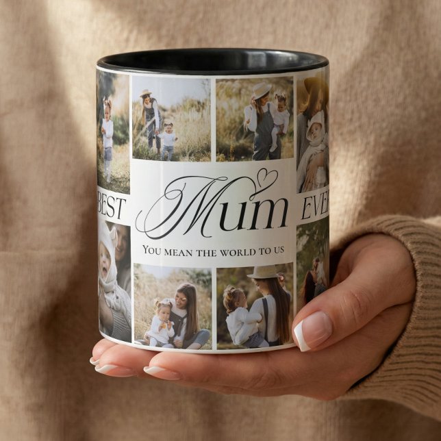 Mug Best Mum Ever Personalized Photo Collage keepsake (Best Mum Ever Personalized Photo Collage keepsake Mug)