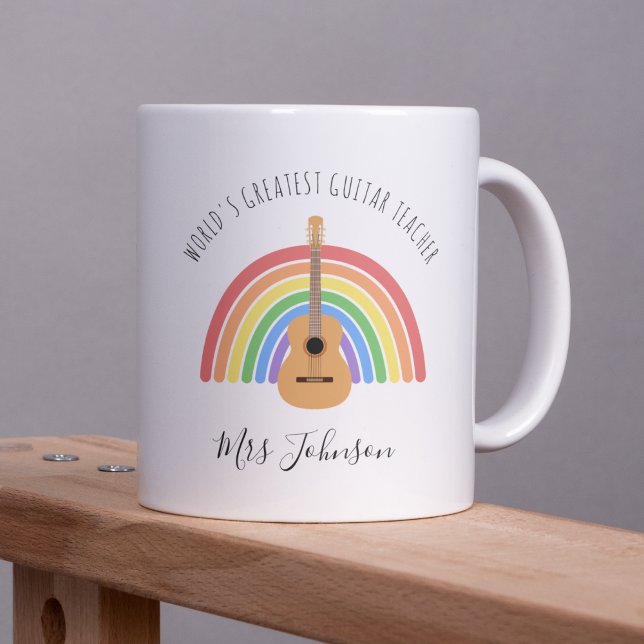 Mug Best Music Teacher Rainbow Custom Thank you Gift (Créateur téléchargé)