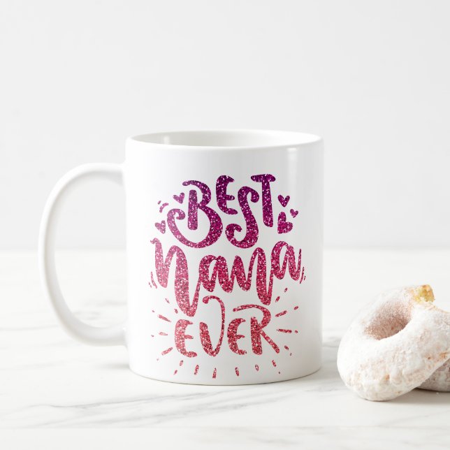 MUG BEST NANA JAMAIS PARTIES SCINTILLANT TYPOGRAPHIE P (Avec donut)