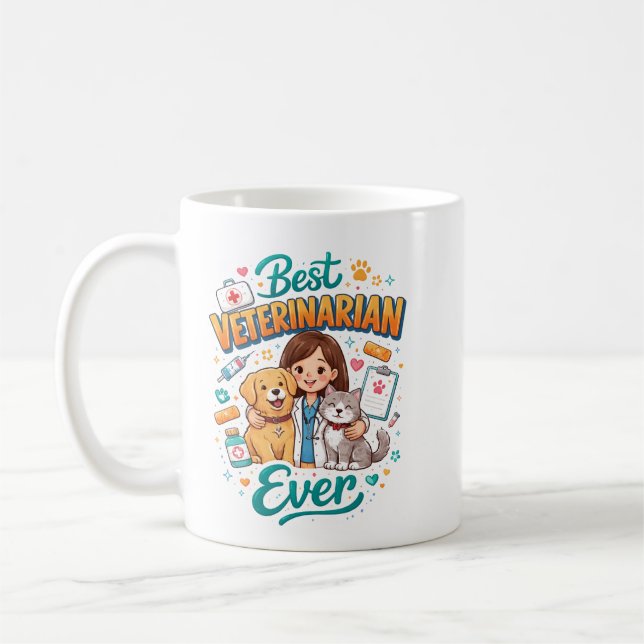 Mug Best Veterinarian Ever | Vet Appreciation Doctor’s (Gauche)