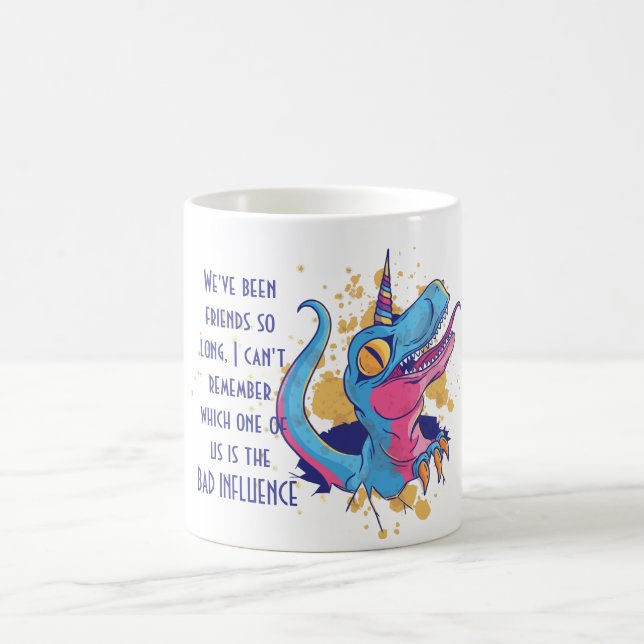 Mug Bestami drôle Mauvaise INFLUENCE Unicorne TRex (Centre)