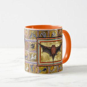 MUG BESTIAIRE MÉDIÉVAL, BAT VOL, ANIMAUX FORESTIERS