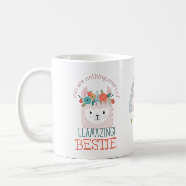 Mug BESTIE BFF AMI Extraordinaire Cute Lllama (Gauche)