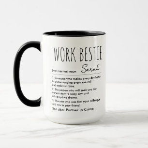 Mug Bestie de travail Nom personnalisé Funny Définitio