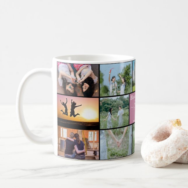 Mug "Bestie Forever ! 14-Photo Collage de café Mug" (Avec donut)