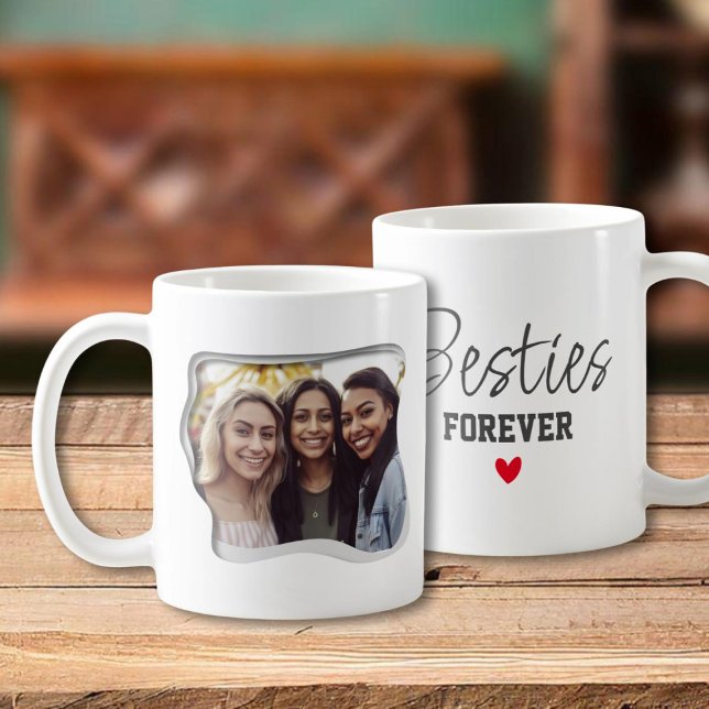 Mug Besties Forever Modern Best Friends Photo (Créateur téléchargé)