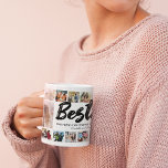 Mug Besties Noms BFF Photo Collage<br><div class="desc">Conflit à café moderne best friends avec le mot "besties" en caractères gras de script noir,  une citation d'amitié,  vos noms,  et un modèle photo collage de 24 pour vous de customiser à vos propres photos BFF.</div>